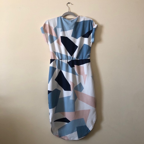 Hapsha Midi Dress Mod Retro Vintage Pattern Colorblock Statement Piece - Picture 5 of 13